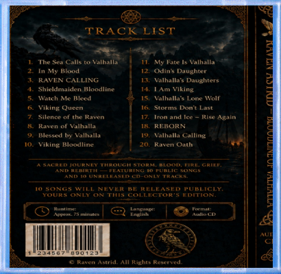 Bloodline of Valhalla complete 20-song track list
