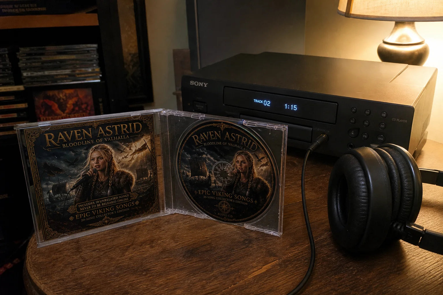 Raven Astrid collector CD in a warm home listening setup